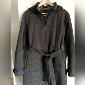 Merrell charcoal tie-waist coat